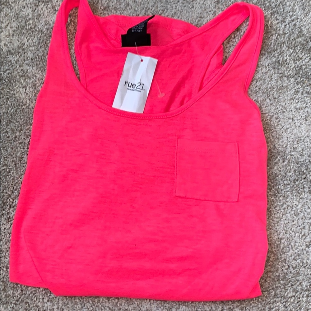 bright pink polyester tank top